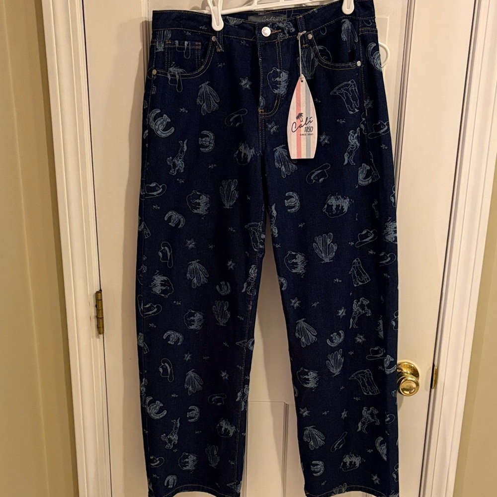 Cali 1850 country / cowboy Navy jeans women's brand new size 11